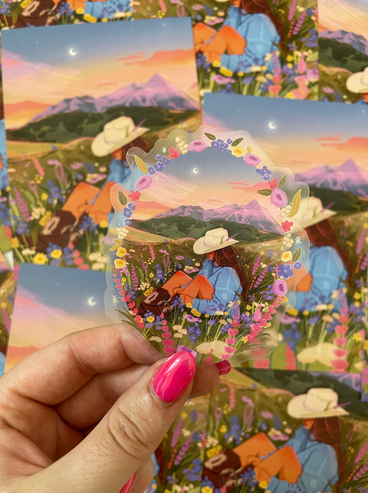 Mountain Meadow Clear-Back Sticker