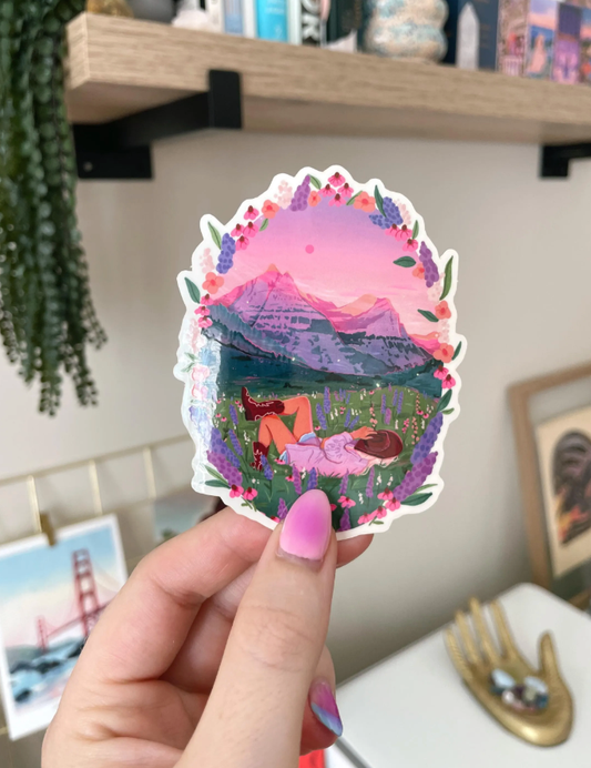 Glacier Cowgirl Clear Back Sticker