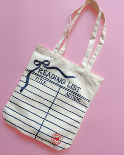 Bookish Canvas Totes | Reading List | Library Card