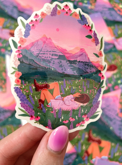 Glacier Cowgirl Clear Back Sticker