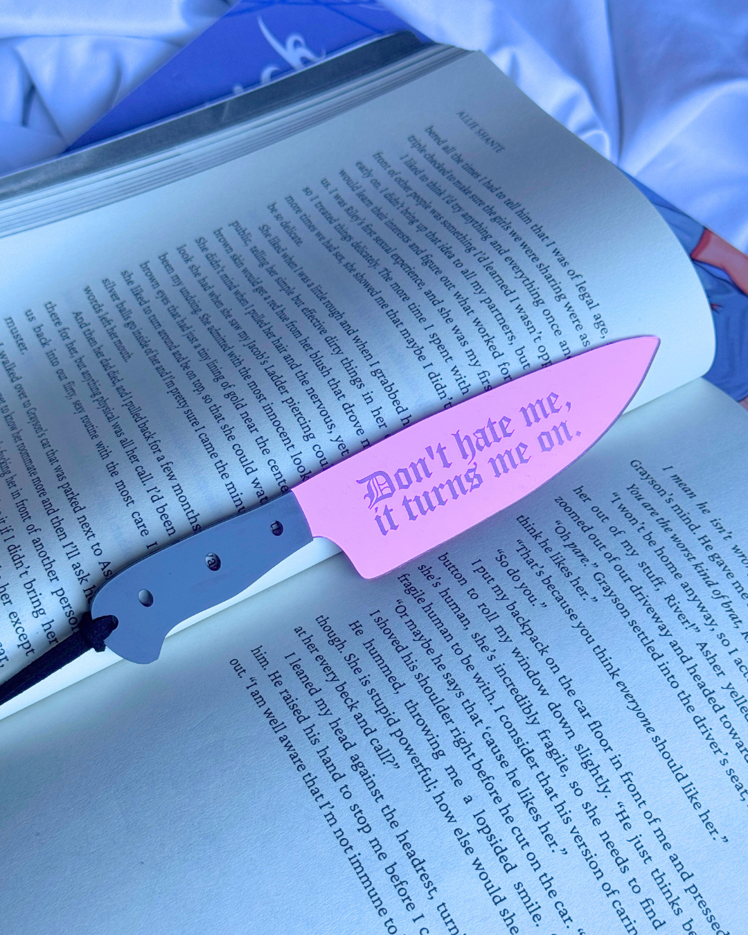 Don't Hate Me, Turns Me On - Mirrored Knife Bookmark