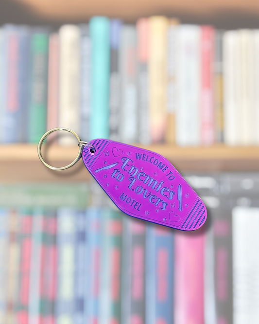 Enemies to Lovers Bookish Motel Keychain