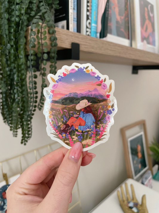Mountain Meadow Clear-Back Sticker