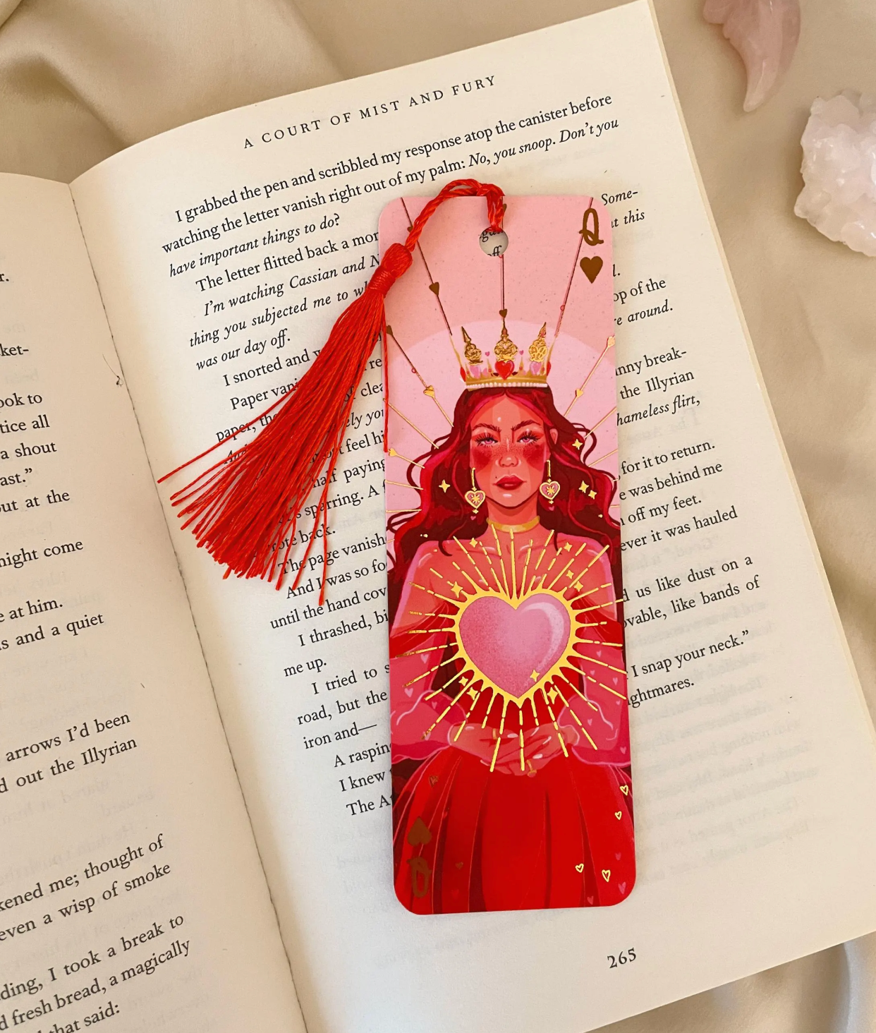 Queen of Hearts Rose Gold Foil Bookmark