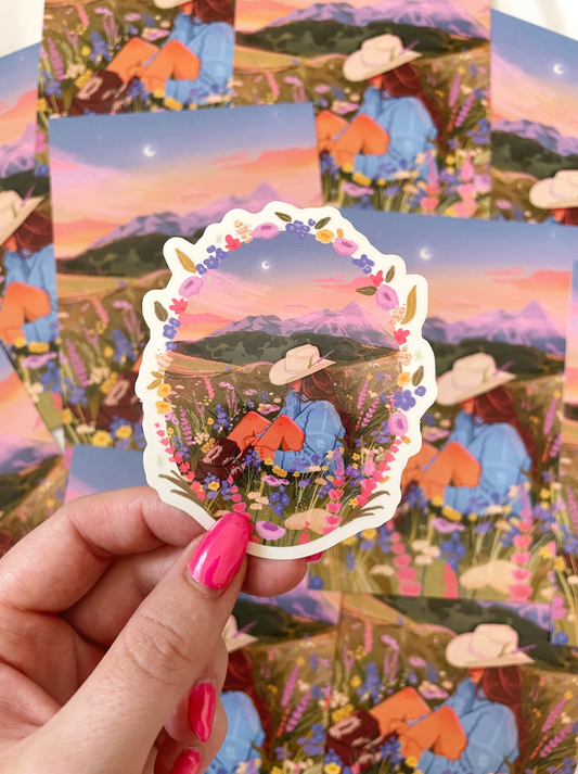 Mountain Meadow Clear-Back Sticker