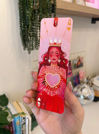 Queen of Hearts Rose Gold Foil Bookmark