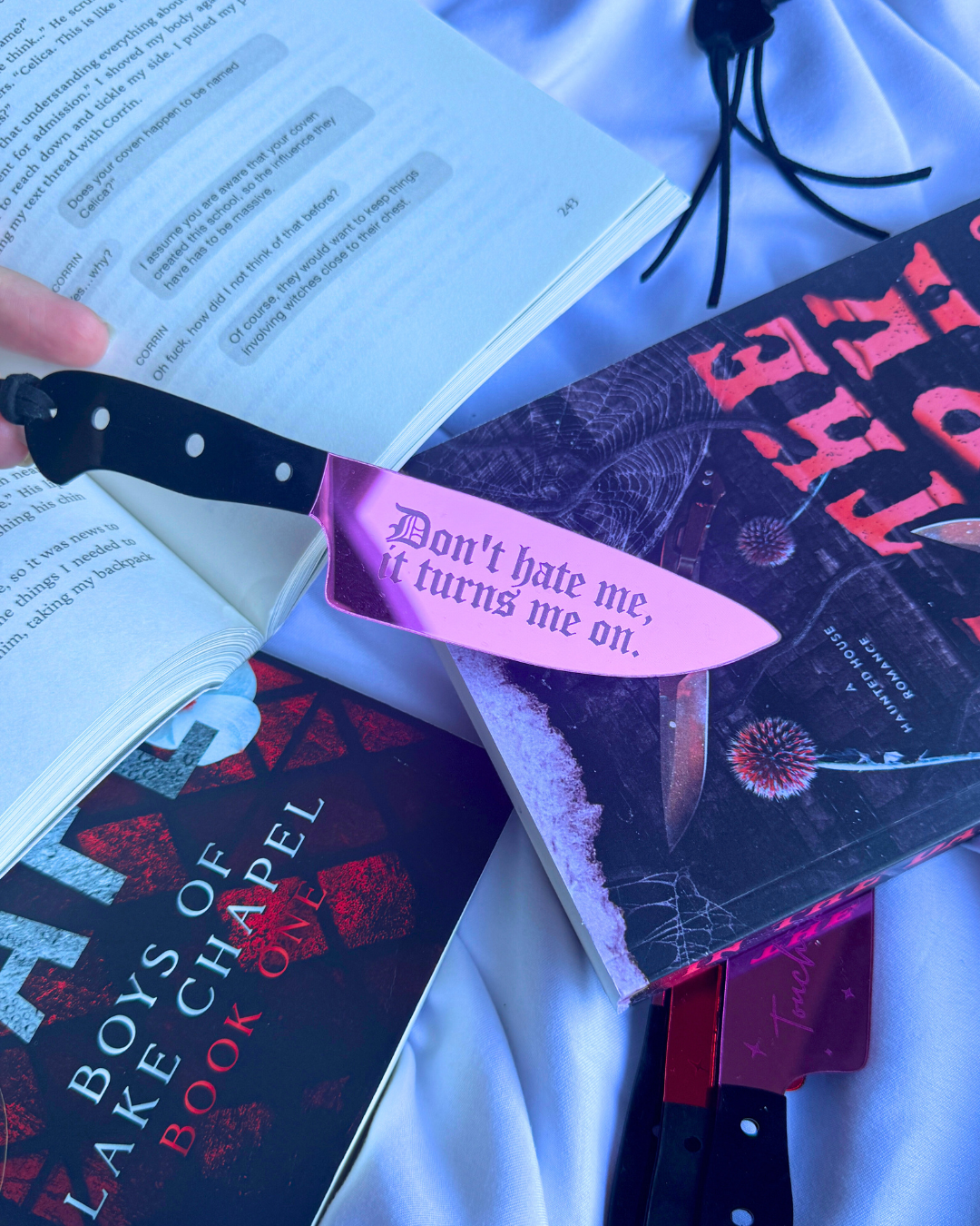 Don't Hate Me, Turns Me On - Mirrored Knife Bookmark