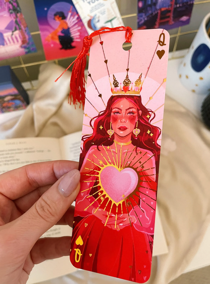 Queen of Hearts Rose Gold Foil Bookmark